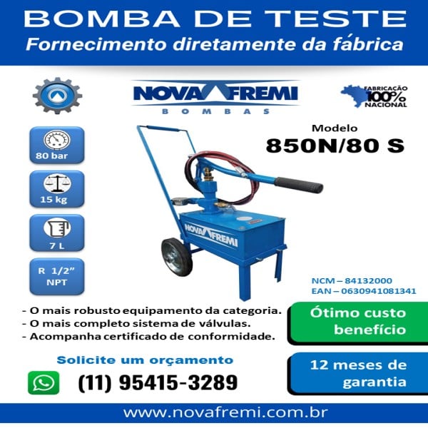 Equipamento teste hidrostático