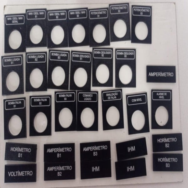 etiquetas de identificação quadro de comando painel elétrico