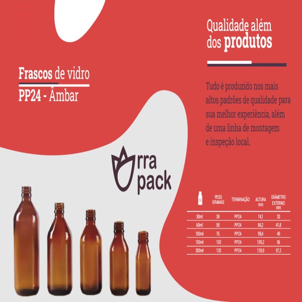 Frasco De Vidro Ambar 50ml