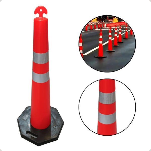 Cone Balizador Com Base De Borracha