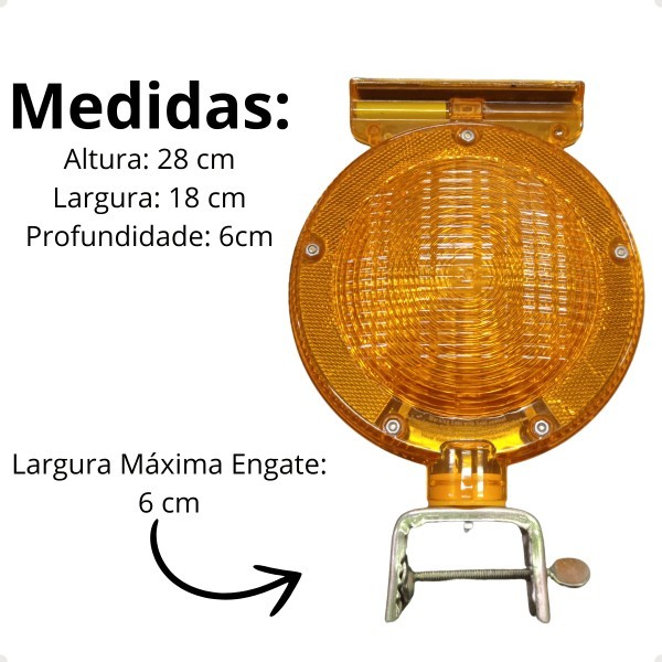 Sinalizador Solar Pisca Led Com Fotocélula Solar