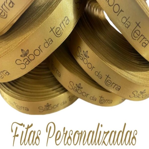 Fita De Cetim Personalizada Hot Stamping