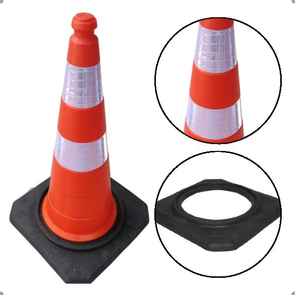 Cone De Sinalização Com Base De Borracha