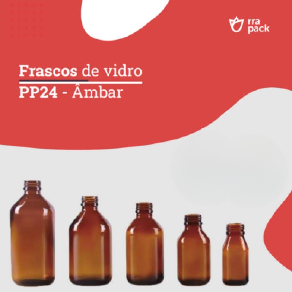 Frasco De Vidro Âmbar 24mm Para Farmácia